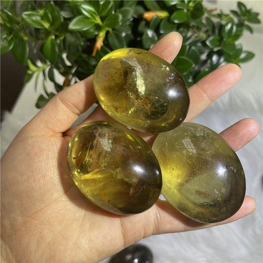 Citrine Quartz Palm Stones GEMROCKY-Carvings-