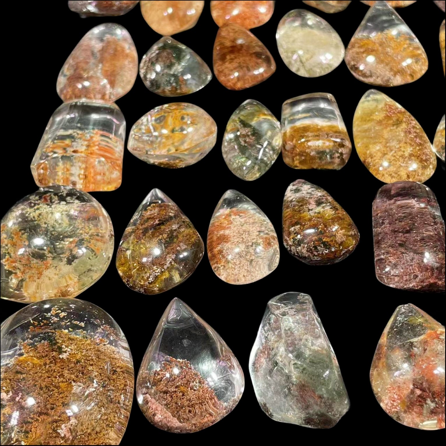 Colorful Phantom Quartz Irregular Drop Pendants GEMROCKY-Jewelry-