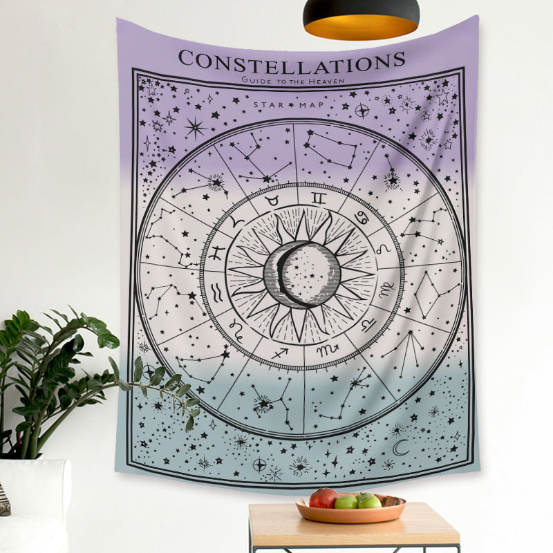 Constellations Zodiac Background Cloth Tarot Tapestry GEMROCKY-Decoration-