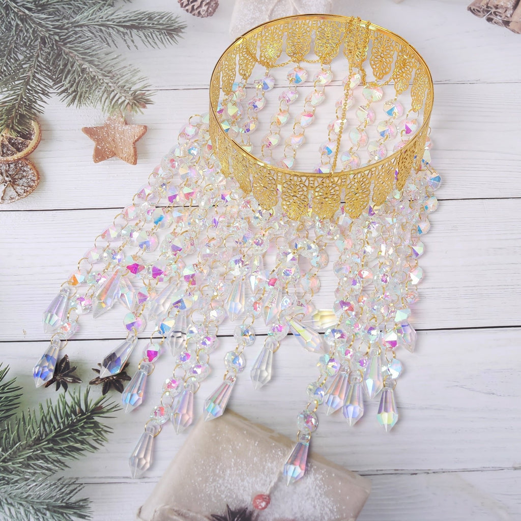Copper Rainbow Drop Pendant Chain Suncatcher Ornaments GEMROCKY-Decoration-