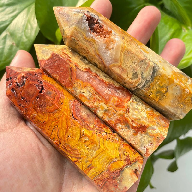Crazy Agate Point Wands GEMROCKY-Point Wands-