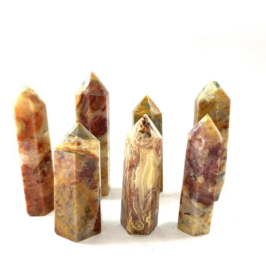 Crazy Lace Agate Point Wands GEMROCKY-Point Wands-