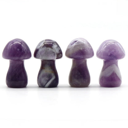 Crystal 1.3Inch Mushroom Multi Material Carvings GEMROCKY-Carvings-Dream Amethyst-