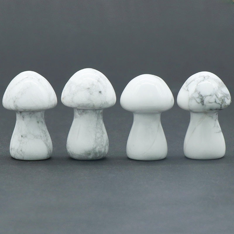 Crystal 1.3Inch Mushroom Multi Material Carvings GEMROCKY-Carvings-Howlite-