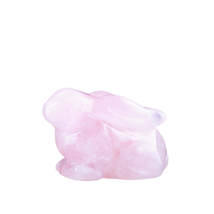 Crystal 1.5 Inch Rabbit Carvings GEMROCKY-Carvings-Rose Quartz-