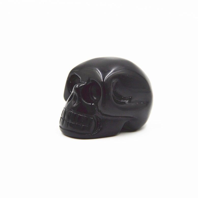 Crystal 1.5 Inch Skull Carvings GEMROCKY-Carvings-Black Obsidian-