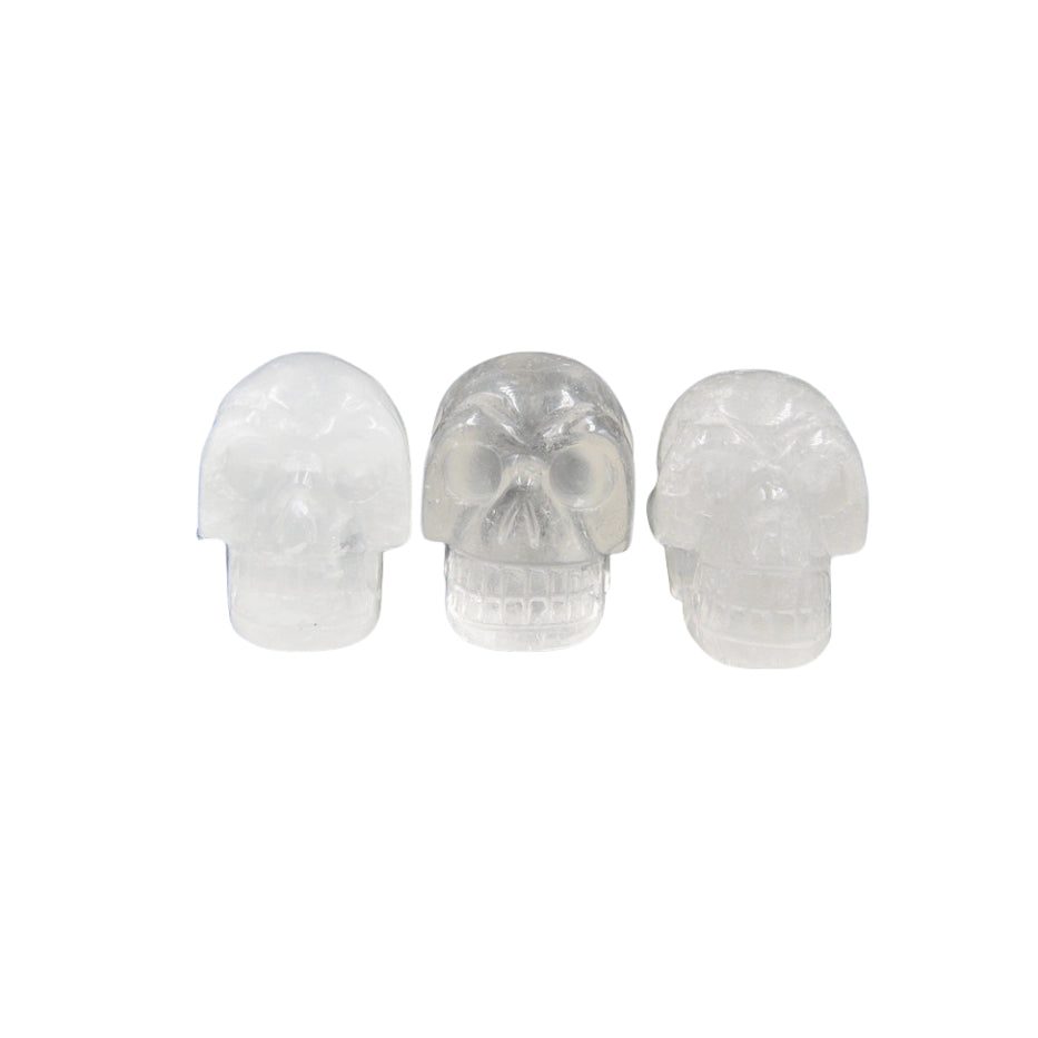 Crystal 1.5 Inch Skull Carvings GEMROCKY-Carvings-Clear Quartz-