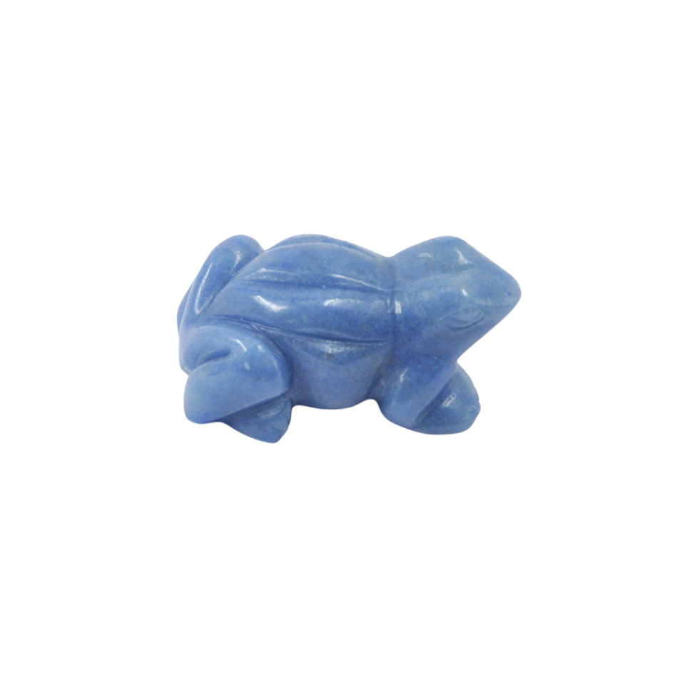 Crystal 2 Inch Frog Carvings GEMROCKY-Carvings-Blue Aventurine-