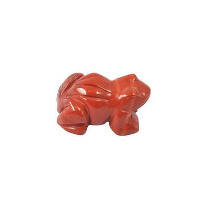 Crystal 2 Inch Frog Carvings GEMROCKY-Carvings-Red Jasper-