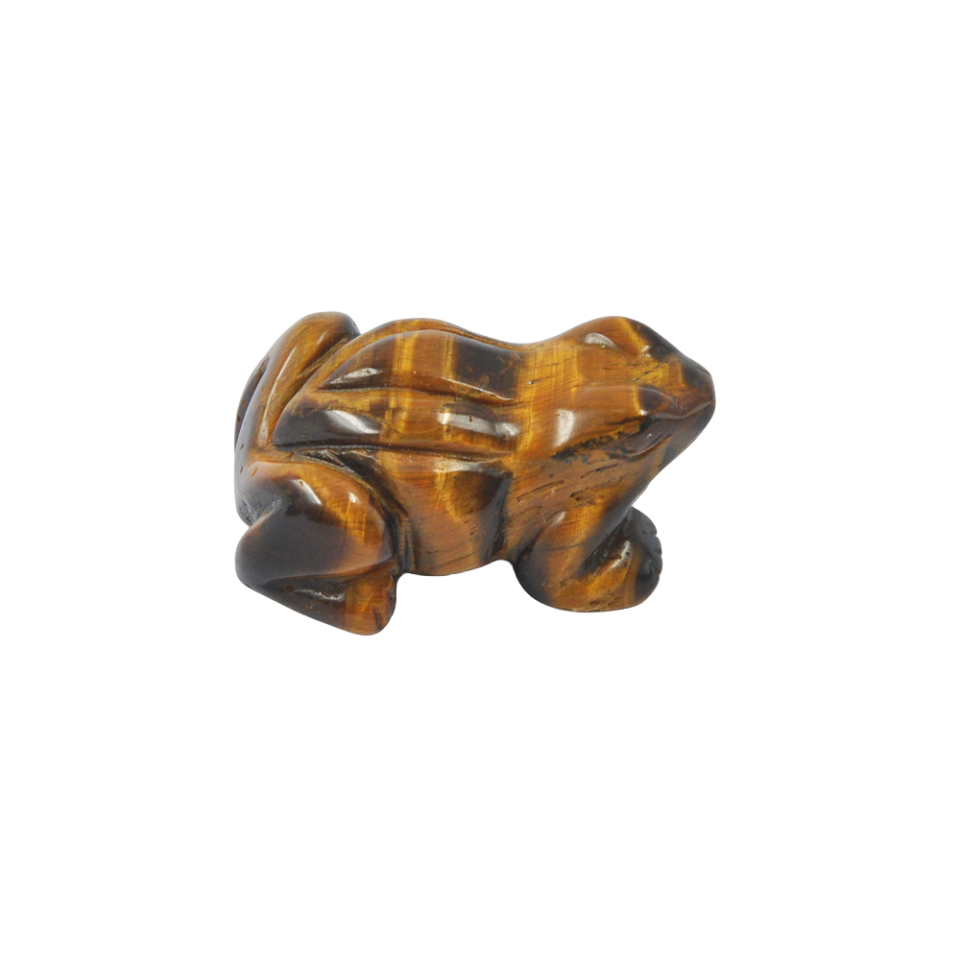 Crystal 2 Inch Frog Carvings GEMROCKY-Carvings-Tiger Eye Stone-