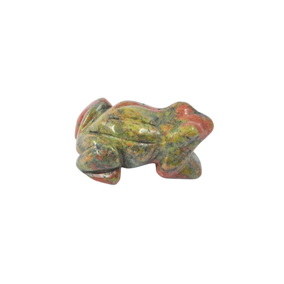 Crystal 2 Inch Frog Carvings GEMROCKY-Carvings-Unakite-