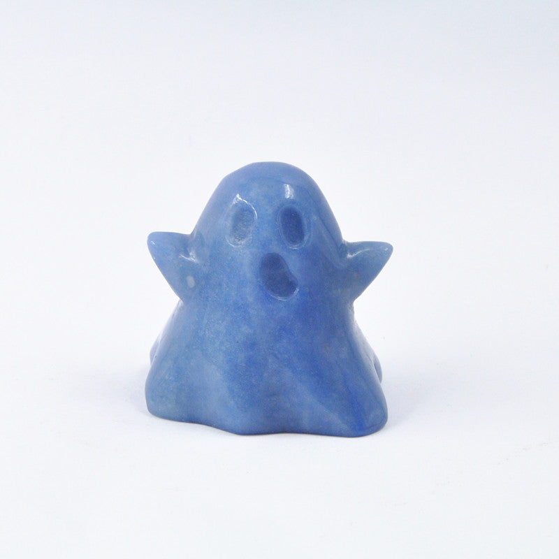 Crystal 2 Inch Ghost Halloween Carvings GEMROCKY-Carvings-Blue Aventurine-