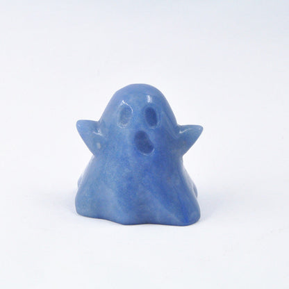 Crystal 2 Inch Ghost Halloween Carvings GEMROCKY-Carvings-Blue Aventurine-