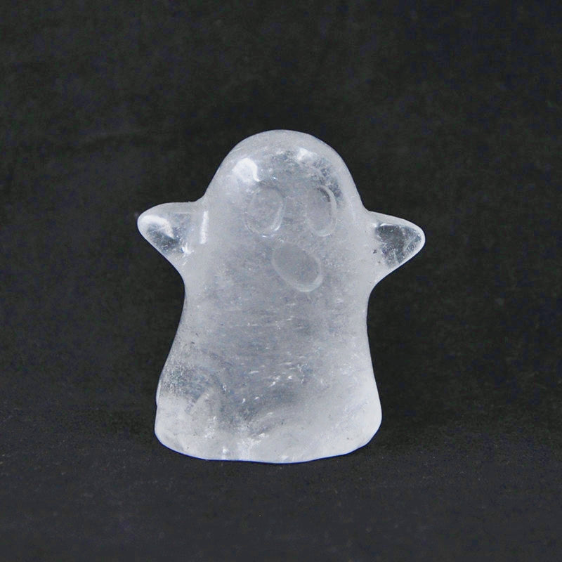 Crystal 2 Inch Ghost Halloween Carvings GEMROCKY-Carvings-Clear Quartz-