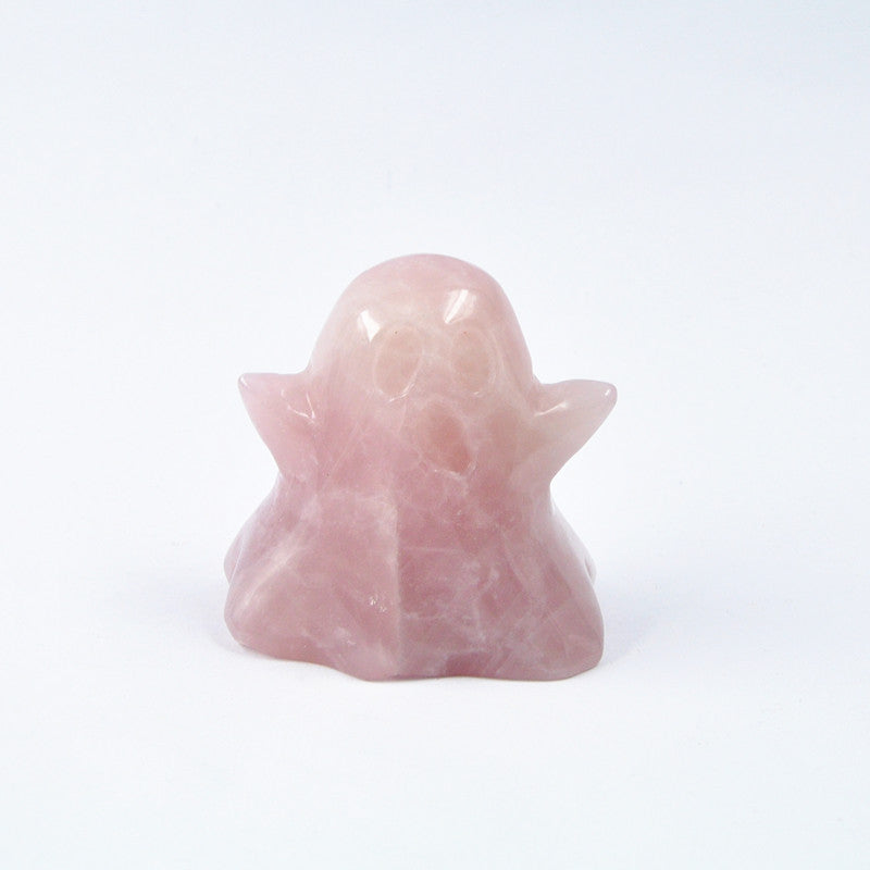 Crystal 2 Inch Ghost Halloween Carvings GEMROCKY-Carvings-Rose Quartz-