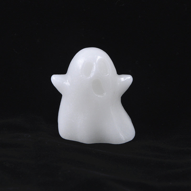 Crystal 2 Inch Ghost Halloween Carvings GEMROCKY-Carvings-White Jade-