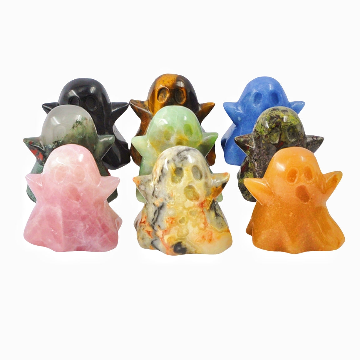 Crystal 2 Inch Ghost Halloween Carvings GEMROCKY-Carvings-