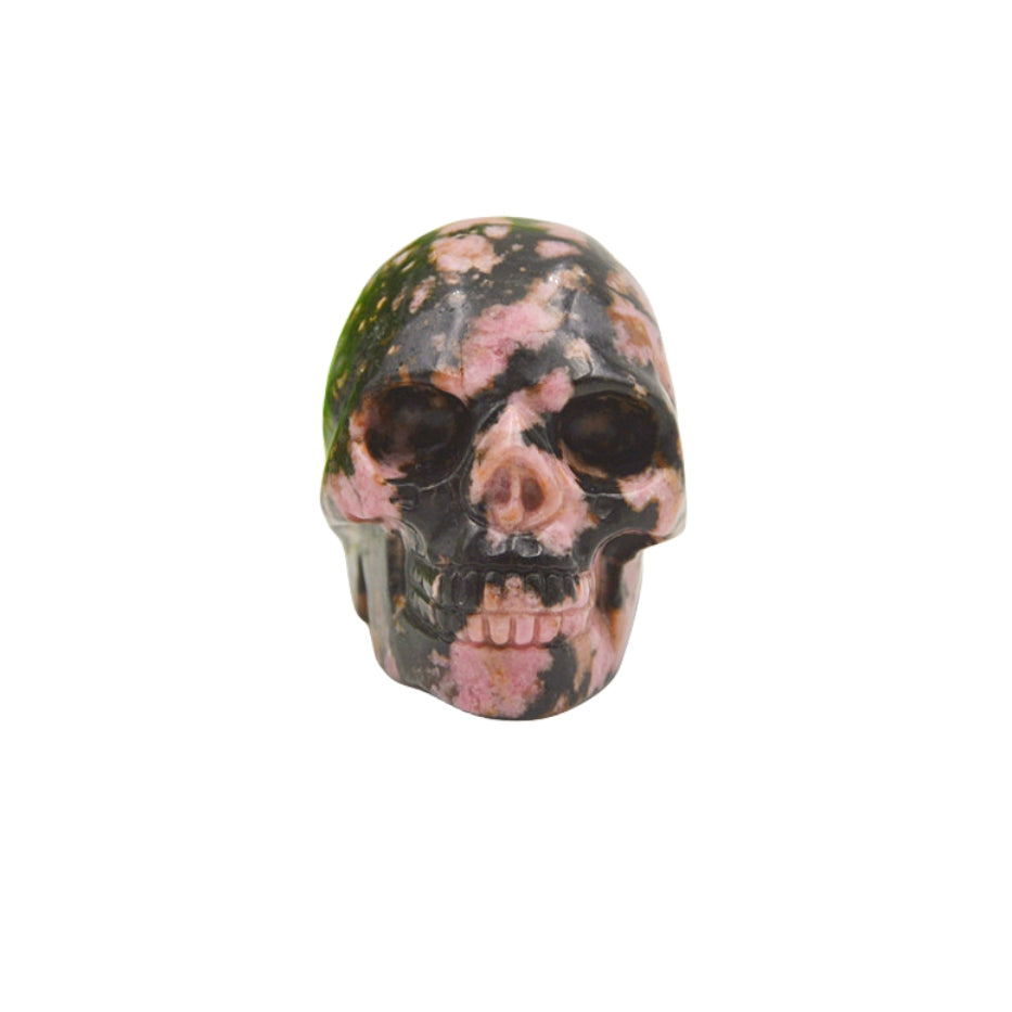 Crystal 2 Inch Skull Carvings GEMROCKY-Carvings-Rhodonite-