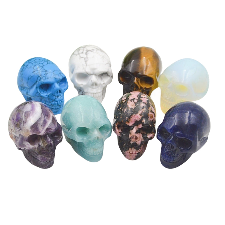 Crystal 2 Inch Skull Carvings GEMROCKY-Carvings-