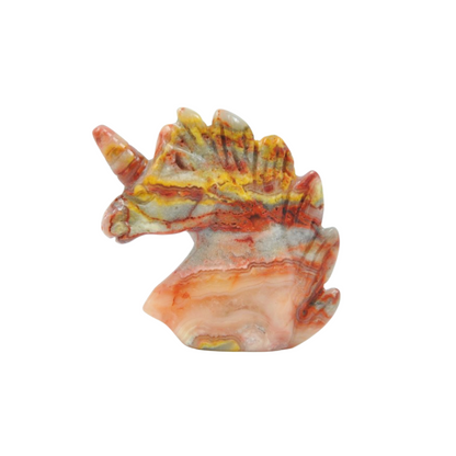 Crystal 2 Inch Unicorn Head Carvings GEMROCKY-Carvings-Crazy Agate-