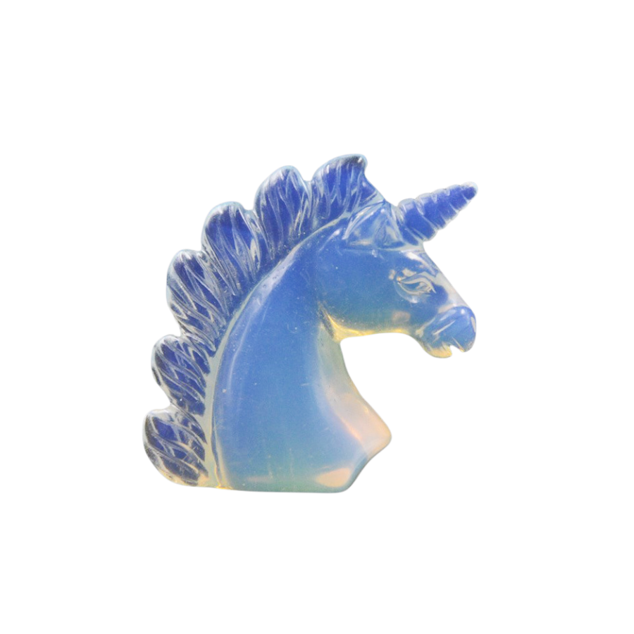 Crystal 2 Inch Unicorn Head Carvings GEMROCKY-Carvings-Opalite-