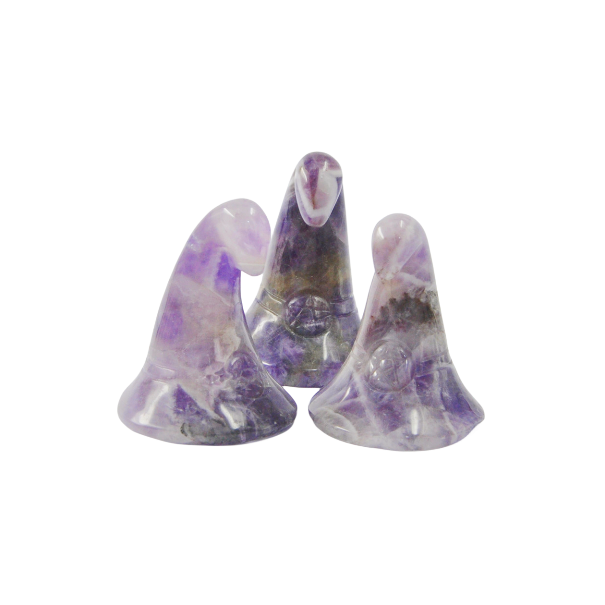 Crystal 2 Inch Witch Hat Halloween Carvings GEMROCKY-Carvings-Dream Amethyst-