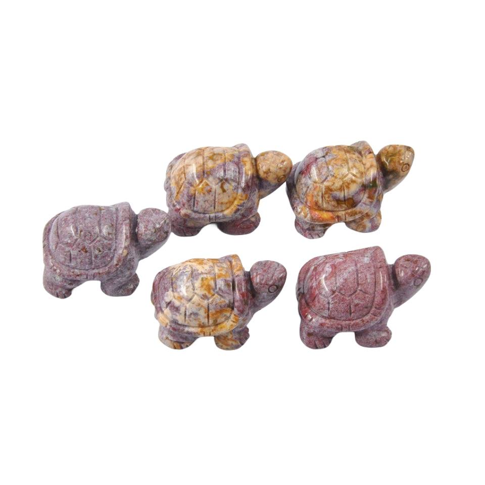 Crystal 5cm Ocean Jasper Turtle Carvings GEMROCKY-Carvings-