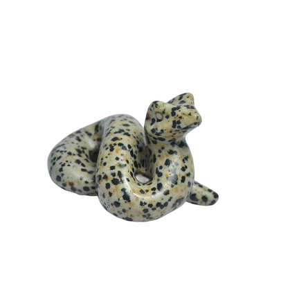 Crystal 5cm Snake Carvings GEMROCKY-Carvings-Dalmatian Jasper-