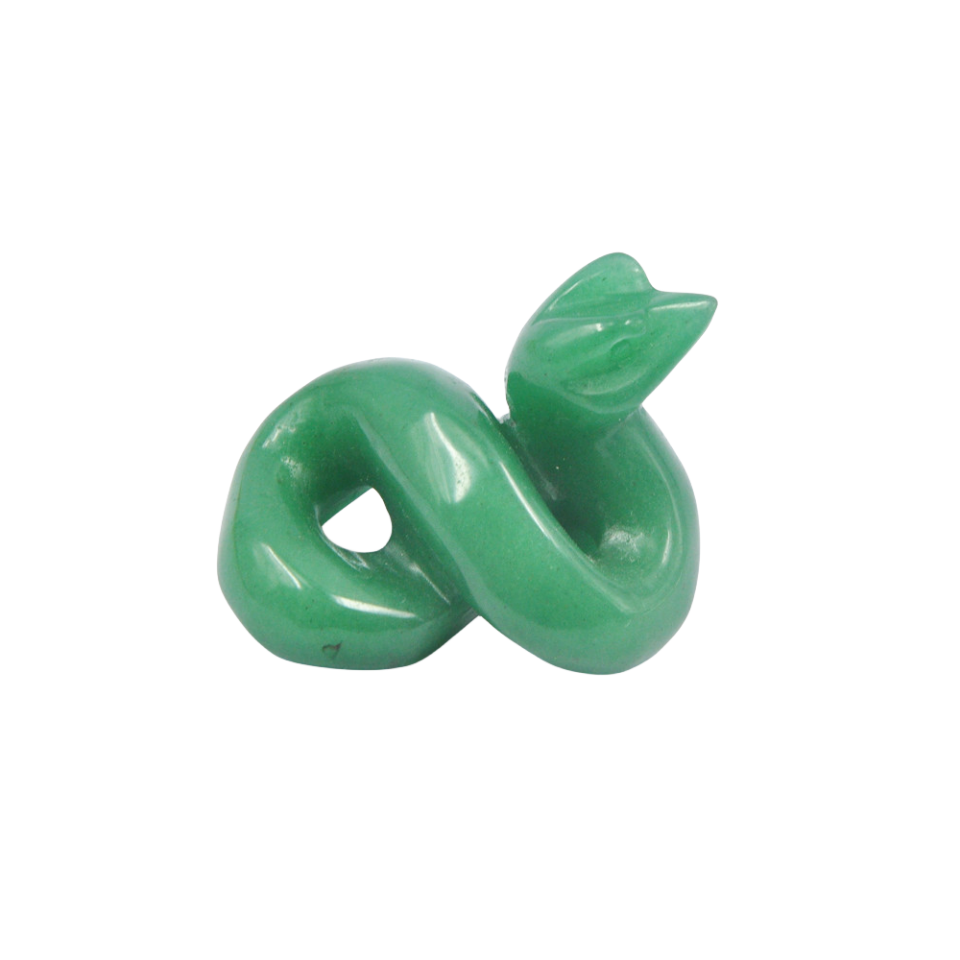 Crystal 5cm Snake Carvings GEMROCKY-Carvings-Green Aventurine-