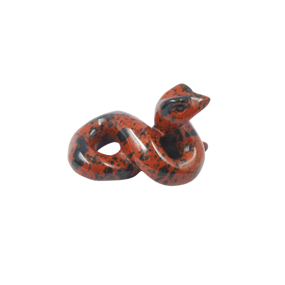 Crystal 5cm Snake Carvings GEMROCKY-Carvings-Red Obsidian-