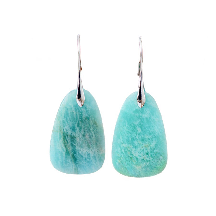 Crystal Amazonite Drop Vintage Eardrop Earrings GEMROCKY-Jewelry-