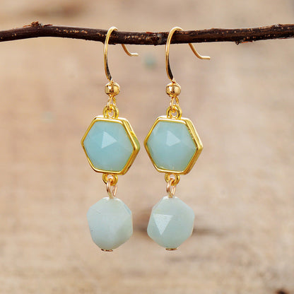 Crystal Amazonite Geometry Eardrop Earrings GEMROCKY-Jewelry-