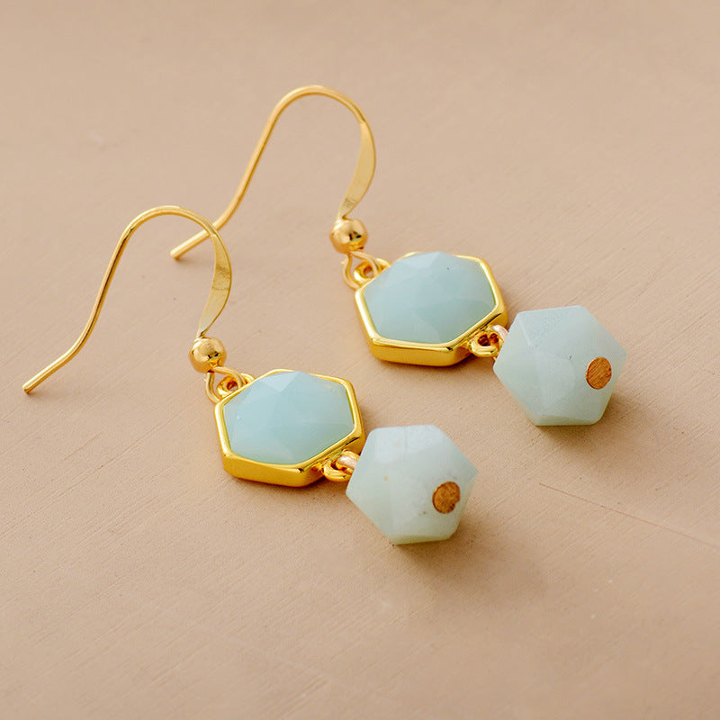 Crystal Amazonite Geometry Eardrop Earrings GEMROCKY-Jewelry-