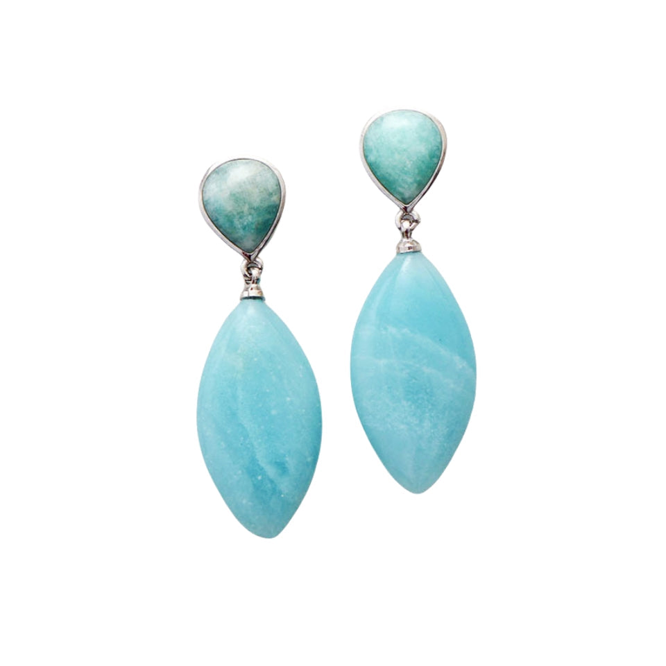 Crystal Amazonite Waterdrop Eardrop Earrings GEMROCKY-Jewelry-