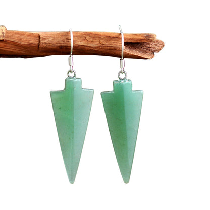 Crystal Arrow Eardrop Earrings GEMROCKY-Jewelry-Green Aventurine-