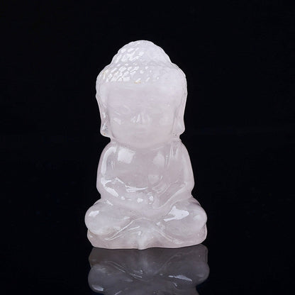 Crystal Budda 6.5cm Carvings GEMROCKY-Carvings-Rose Quartz-