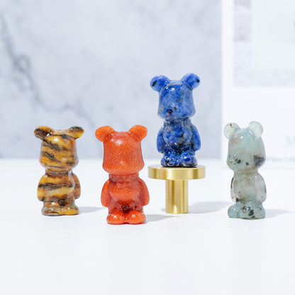 Crystal Cartoon Violent Bear 4cm Carvings GEMROCKY-Carvings-