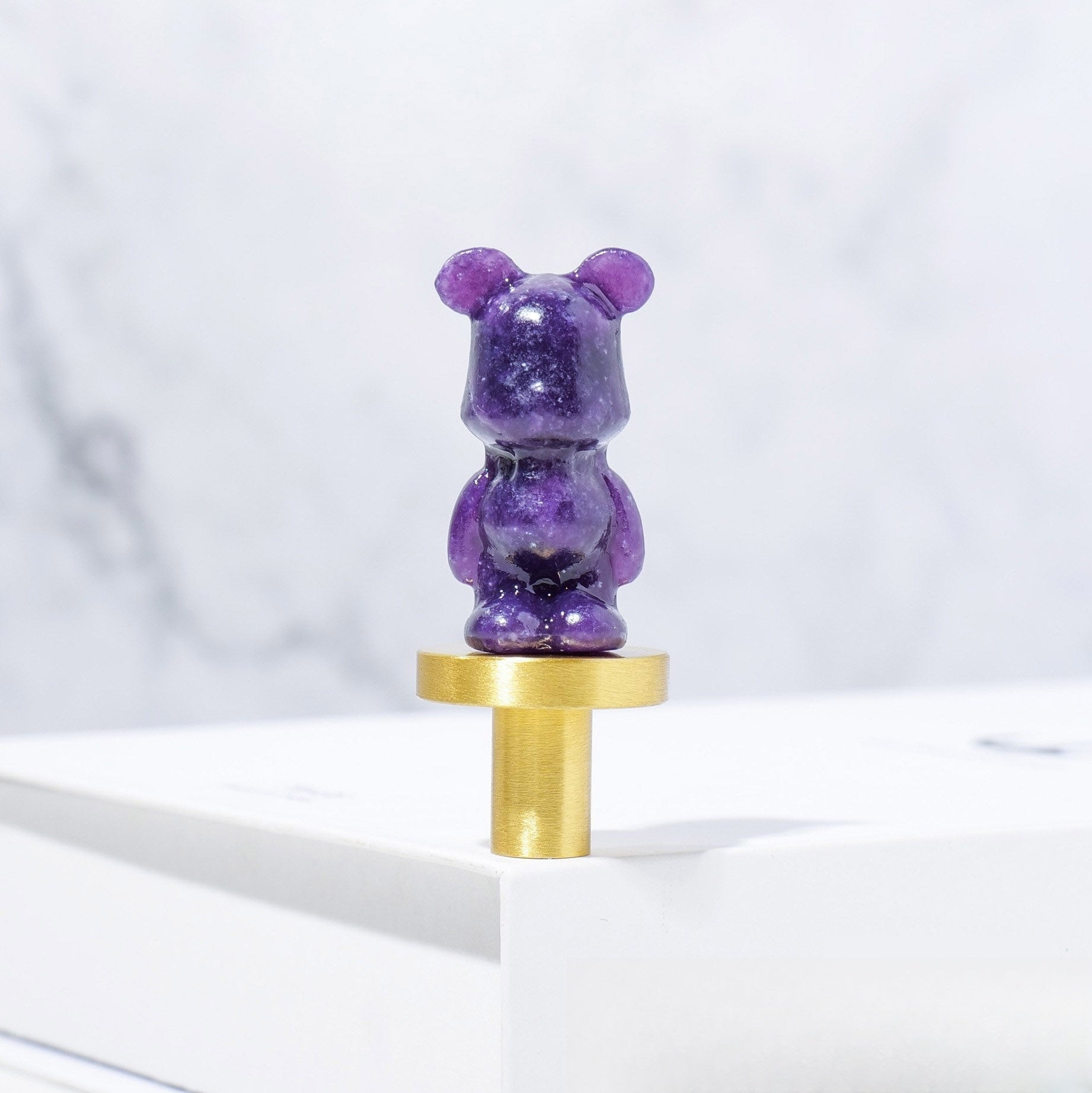 Crystal Cartoon Violent Bear 4cm Carvings GEMROCKY-Carvings-Lepidolite-