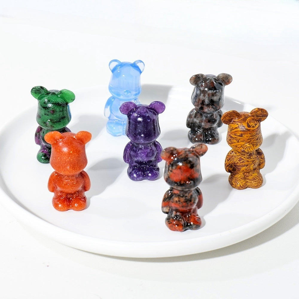 Crystal Cartoon Violent Bear 4cm Carvings GEMROCKY-Carvings-