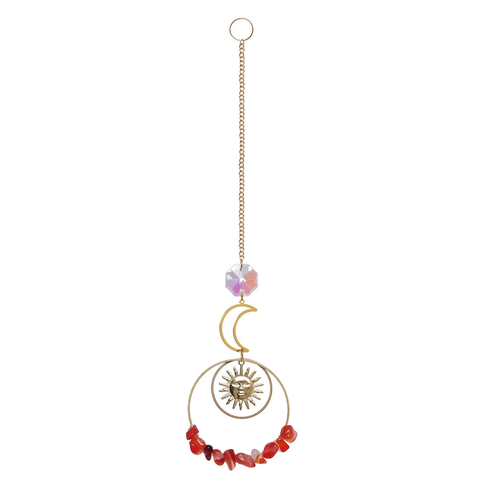 Crystal Chip Moon and Sun Pendant Suncatcher Ornaments GEMROCKY-Decoration-