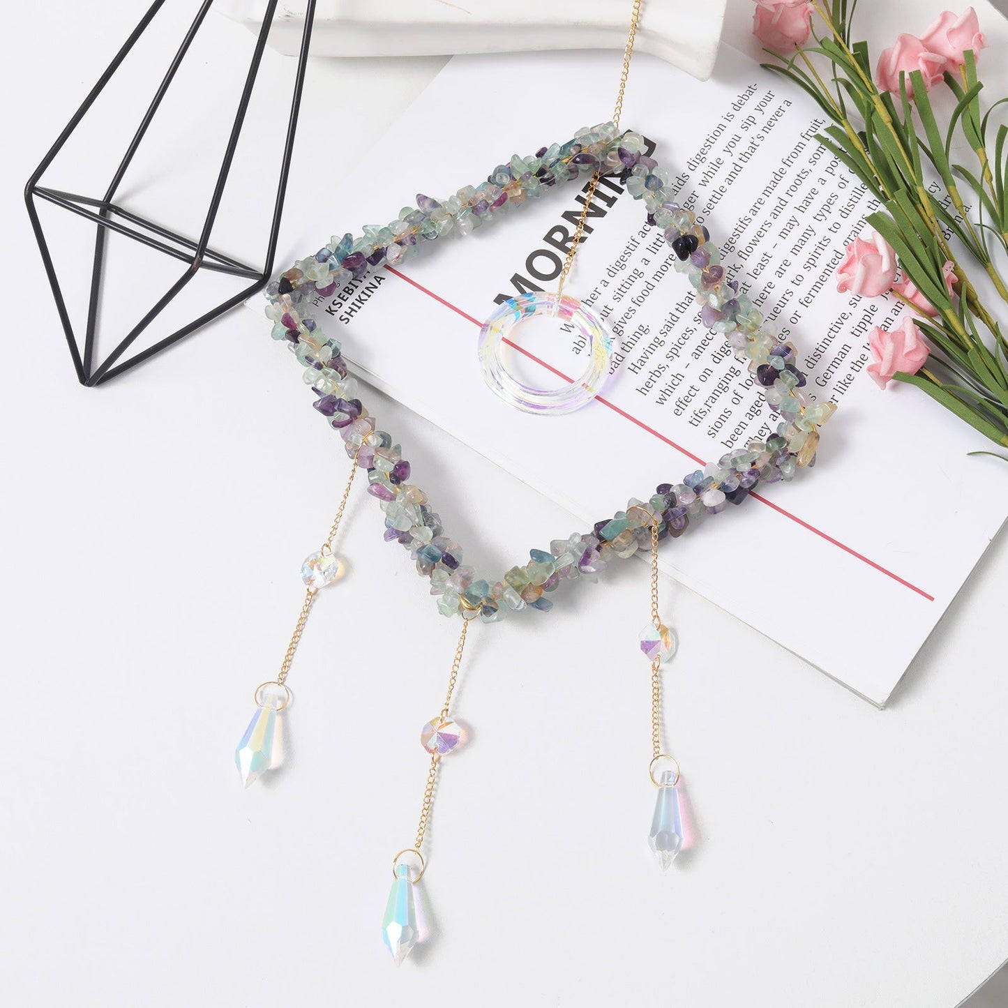 Crystal Chip Pendant Drop Suncatcher Ornaments GEMROCKY-Decoration-