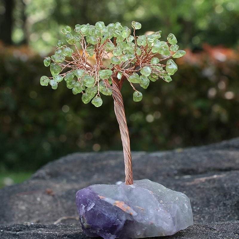 Crystal Chip with Rough Fluorite Base Gem Trees GEMROCKY-Decoration-