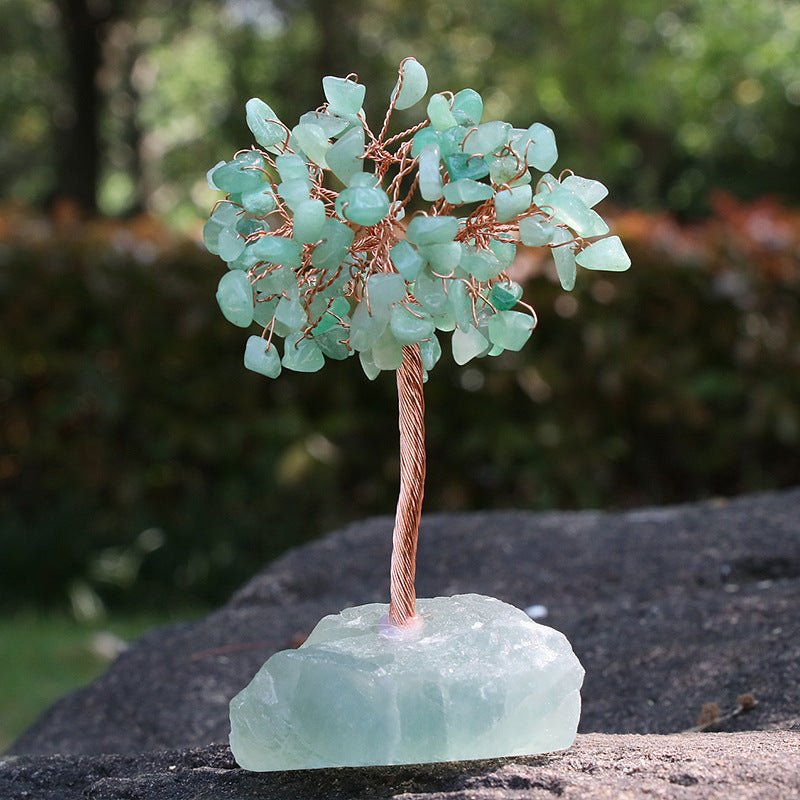 Crystal Chip with Rough Fluorite Base Gem Trees GEMROCKY-Decoration-Green Aventurine-