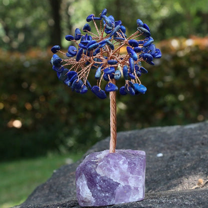 Crystal Chip with Rough Fluorite Base Gem Trees GEMROCKY-Decoration-Lapis Lazuli-