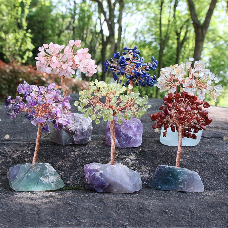 Crystal Chip with Rough Fluorite Base Gem Trees GEMROCKY-Decoration-