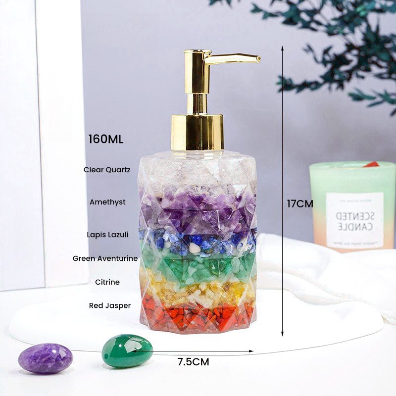 Crystal Chips Resin Lotion Bottle Bathroom Decor Art Ornaments GEMROCKY (1)