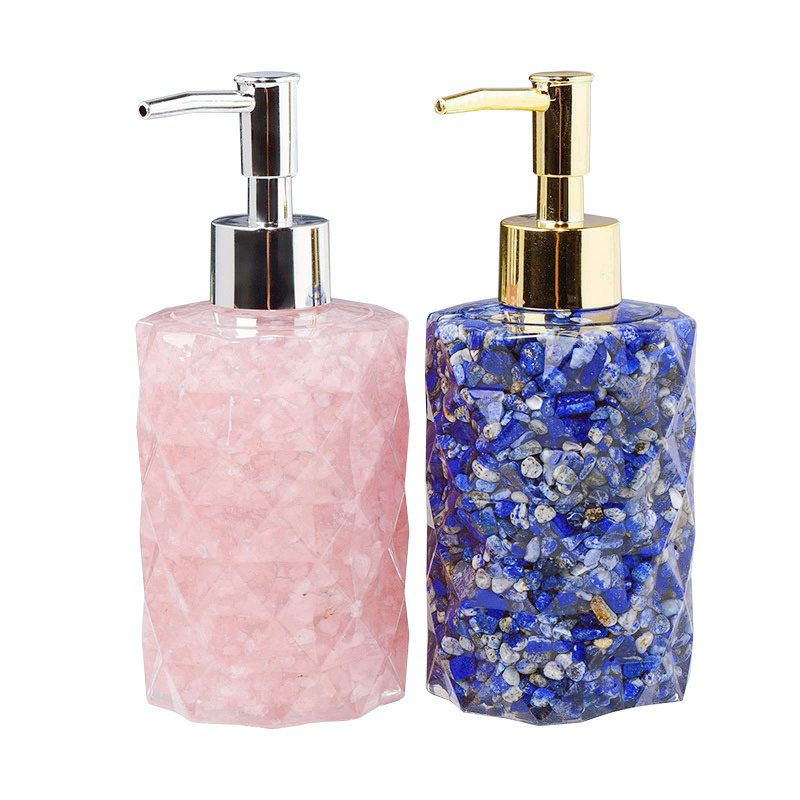 Crystal Chips Resin Lotion Bottle Bathroom Decor Art Ornaments GEMROCKY (4)