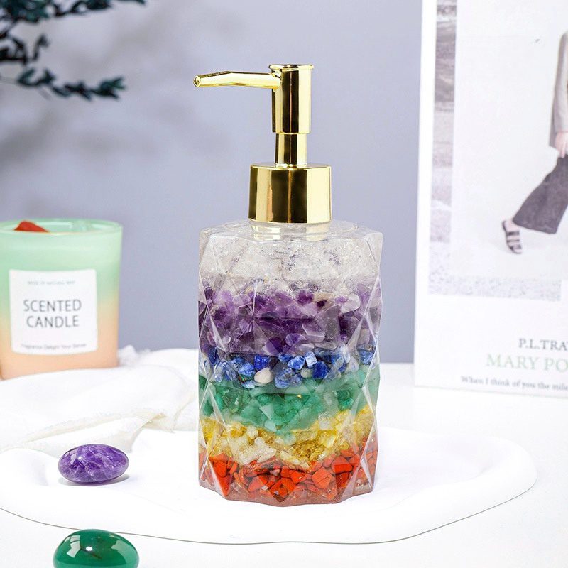 Crystal Chips Resin Lotion Bottle Bathroom Decor Art Ornaments GEMROCKY (6)