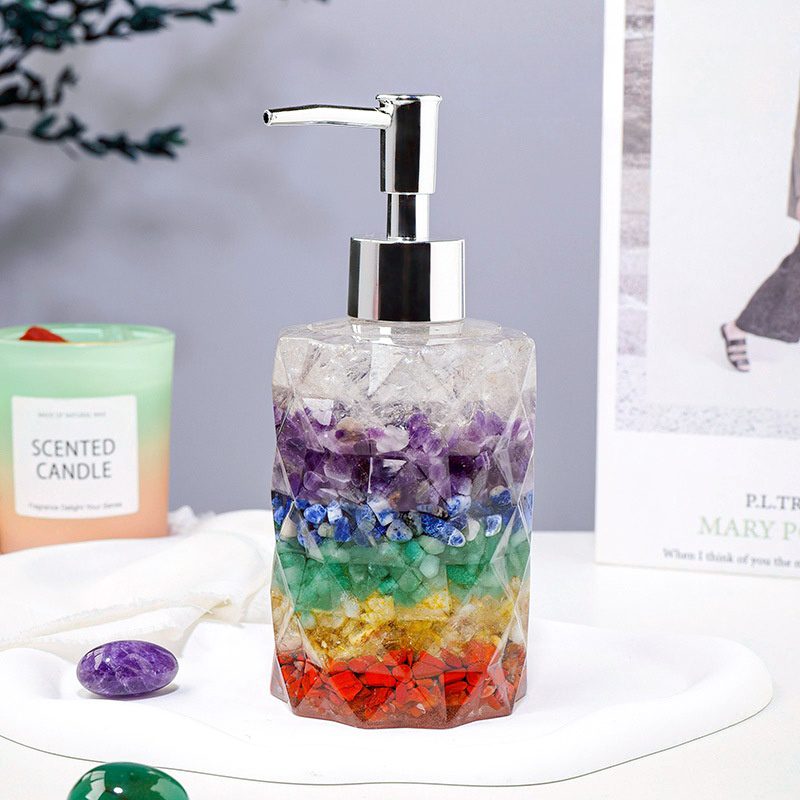 Crystal Chips Resin Lotion Bottle Bathroom Decor Art Ornaments GEMROCKY (9)