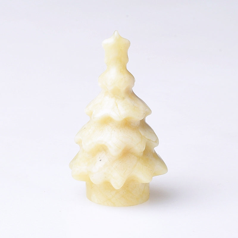 Crystal Christmas Tree Carvings GEMROCKY-Carvings-Yellow Calcite-